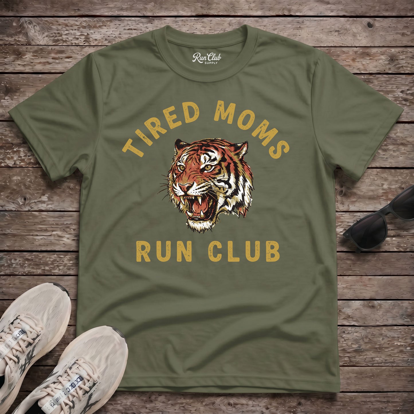 Tired Moms Run Club Tech Tee