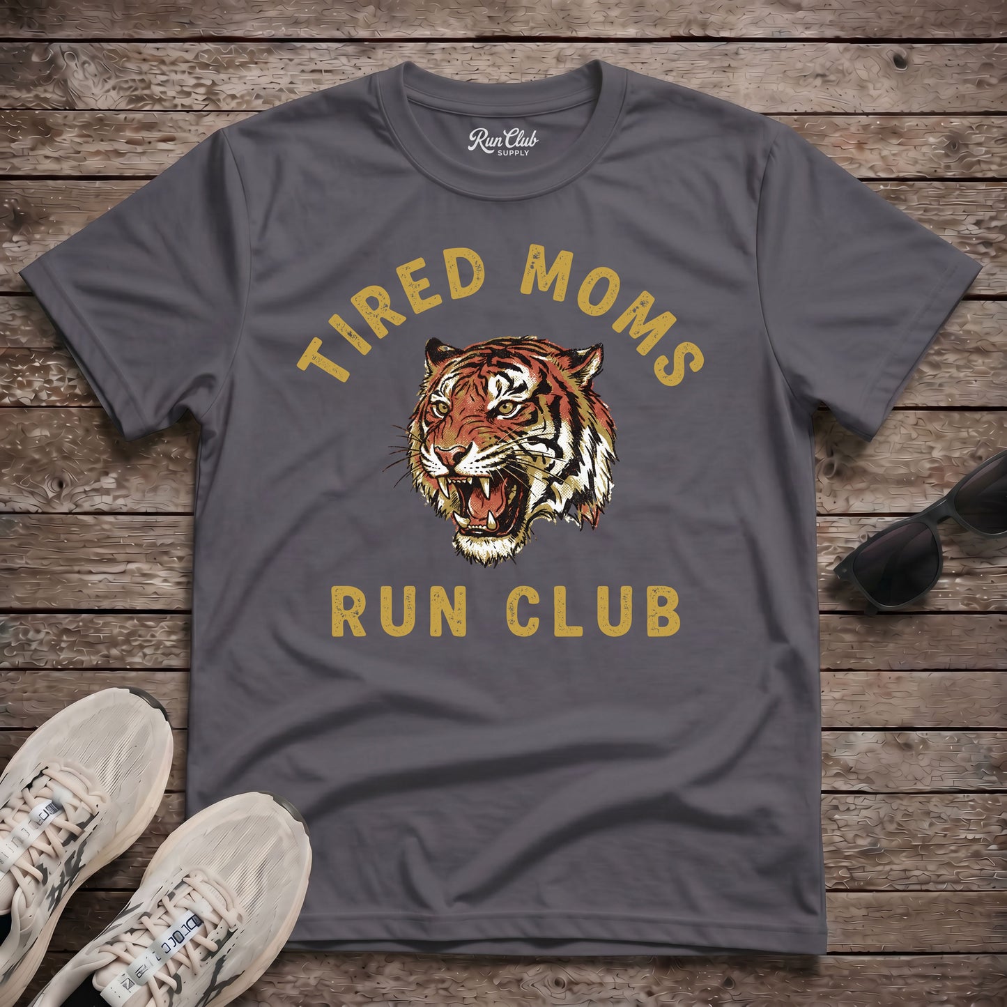 Tired Moms Run Club Tech Tee