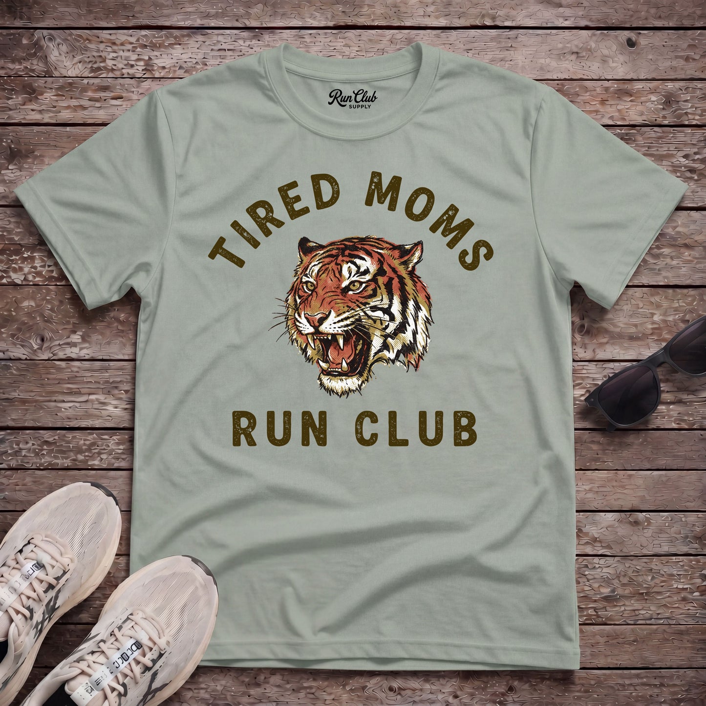 Tired Moms Run Club Tech Tee