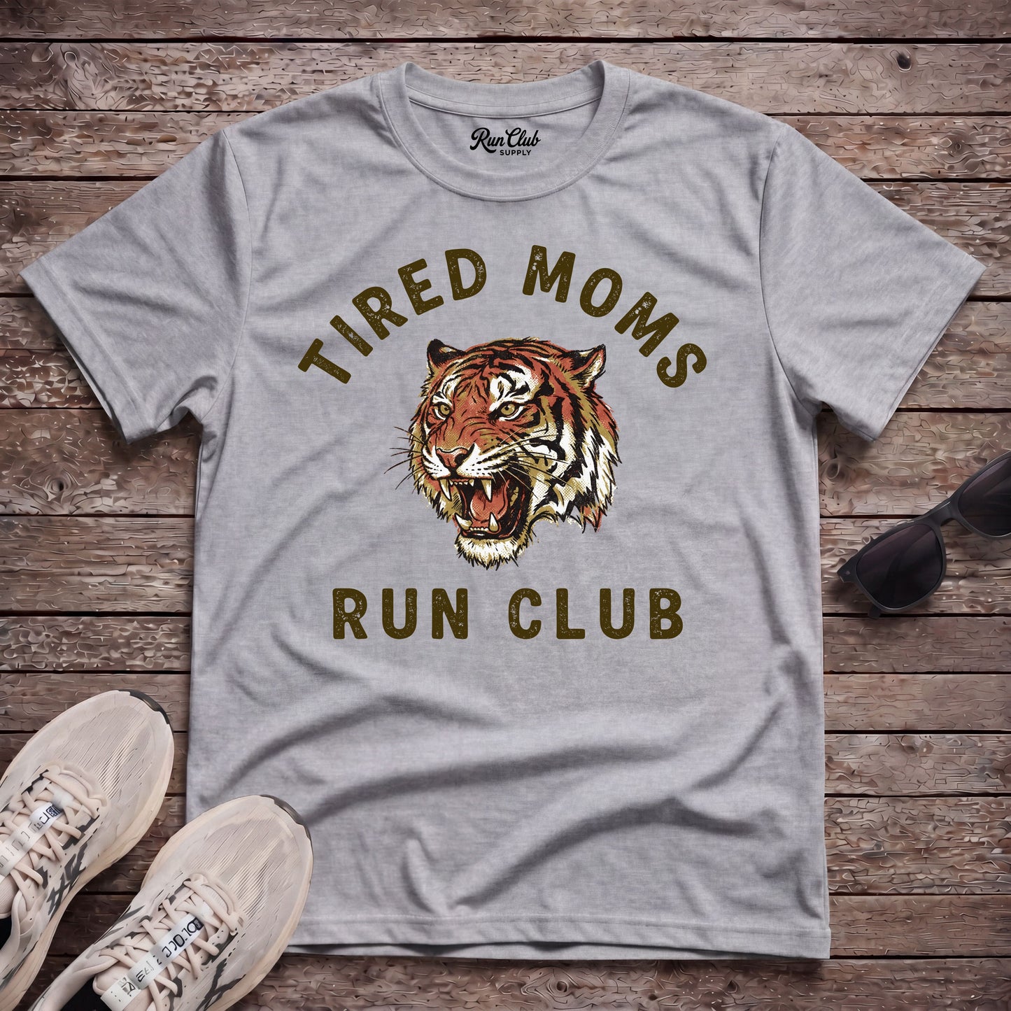 Tired Moms Run Club Tech Tee